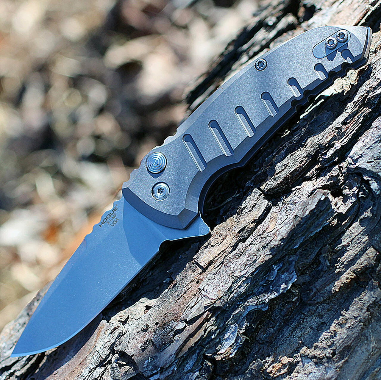 Hogue 24172 X1 Micro Button Lock, 2.75" CPM-154 Plain Blade, Matte Grey Aluminum Handle 2 Hogue 24172 X1 Micro Button Lock, 2.75" CPM-154 Plain Blade, Matte Grey Aluminum Handle - Image 2