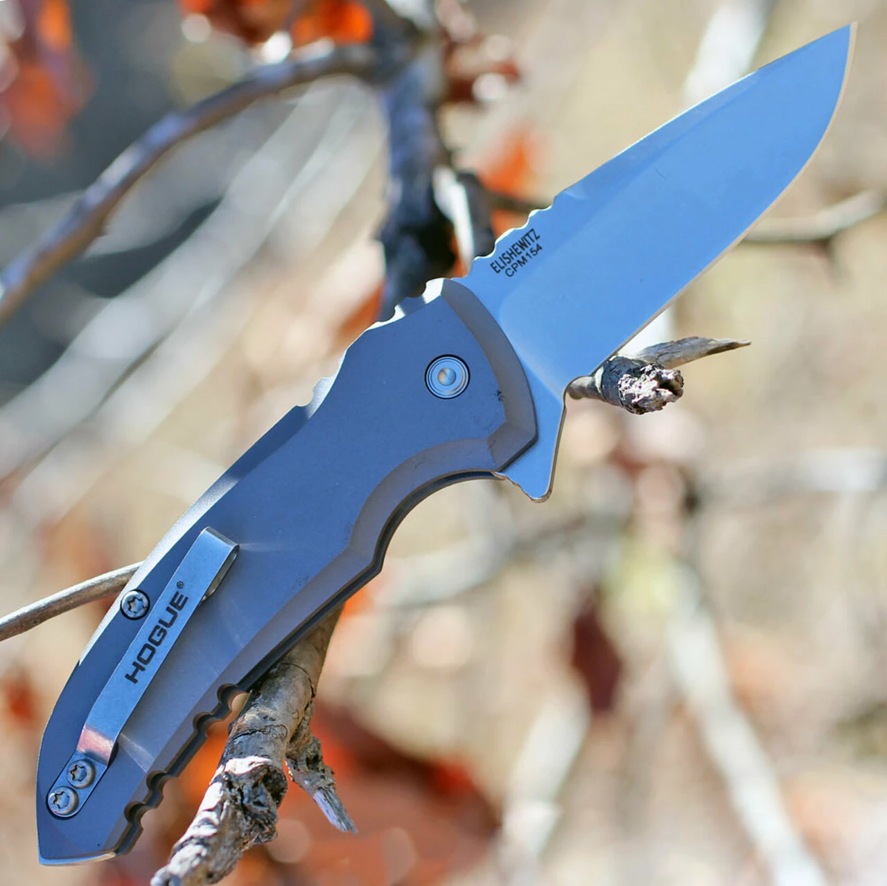 Hogue 24172 X1 Micro Button Lock, 2.75" CPM-154 Plain Blade, Matte Grey Aluminum Handle 4 Hogue 24172 X1 Micro Button Lock, 2.75" CPM-154 Plain Blade, Matte Grey Aluminum Handle - Image 4