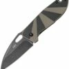 CRKT 2440 Heron Folder, 2.93" 8Cr14MoV Stonewashed Plain Blade, Carbon Fiber Layer w/ Tan G10 Handle