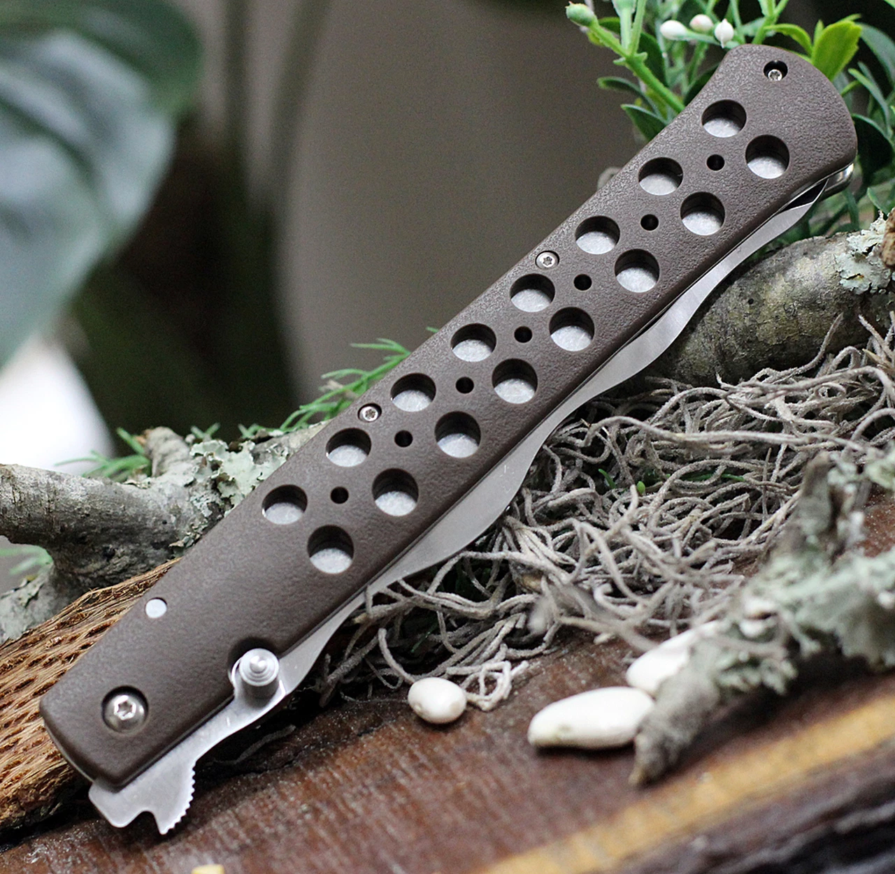 Cold Steel 6" Kris Ti-Lite Folding Knife 26SXK6, 6" AUS-10A Satin Plain Blade, Flat Dark Earth Zytel Handle 3 Cold Steel 6" Kris Ti-Lite Folding Knife 26SXK6, 6" AUS-10A Satin Plain Blade, Flat Dark Earth Zytel Handle - Image 3