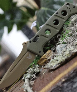 Benchmade Knives Benchmade 2750FE-2 Auto Adamas, 3.78" CPM-CruWear Flat Earth Plain Blade, Olive Drab G10 Handles