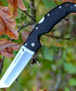 Cold Steel 29AT Large Voyager Tanto Point, 4" AUS10A Plain Blade, Black Grive-Ex Handle