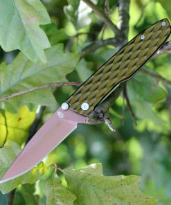 Gerber 30-001353 One-Flip, 3.2 in 5Cr15MoV Rose Gold Plain Blade, Green Aluminum Handle