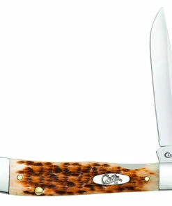 Case Kickstart Trapperlock 30090 Amber Bone w/Pocket Clip (6154AC CV)