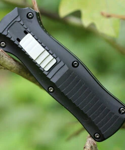 Benchmade Knives Benchmade Auto Mini Infidel OTF, 3350BK, 3.10 in. D2 Stainless Double Edge Blade, Aluminum Handles, Black Plain Edge -Buck Knives Sales 3350bk.2 22484.1566585935