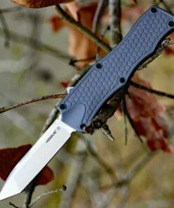 Hogue 34002 OTF, 3.5" CPM154 Tanto Plain Blade, Matte Grey Aluminum Handle