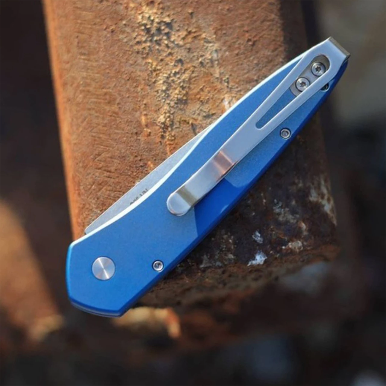 Pro-Tech Newport Automatic - Blue Alum. (3" S35VN SW) 3405-BLUE 2 Pro-Tech Newport Automatic - Blue Alum. (3" S35VN SW) 3405-BLUE - Image 2