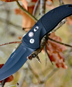 Hogue 34420 EX-A04, 3.5" 154CM Wharncliffe Plain Blade, Black G-10 Handle