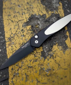 Pro-Tech Newport Automatic - "Tuxedo" Blk and Ivory Micarta (3" S35VN Blk) 3452