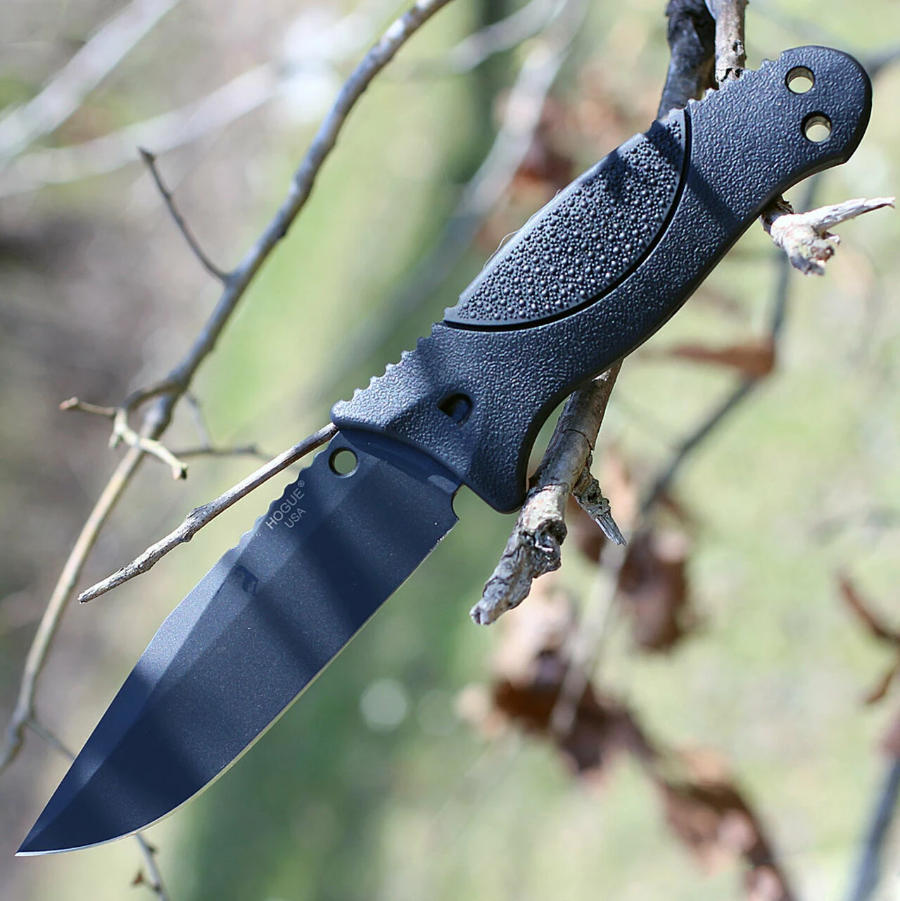 Hogue 35250 EX-F02 4.5" Fixed Clip Point Blade Black Finish Auto Retention Sheath Black - Rubber OverMolded Frame Black 1 Hogue 35250 EX-F02 4.5" Fixed Clip Point Blade Black Finish Auto Retention Sheath Black - Rubber OverMolded Frame Black