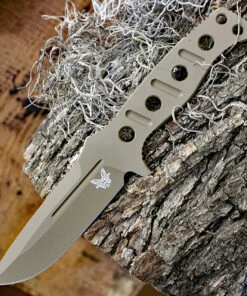 Benchmade Knives Benchmade 375FE-1 Fixed Adamas, 4.20"CPM-CruWear Flat Earth Plain Blade, Flat Earth CPM CruWear Handle w/ Sheath