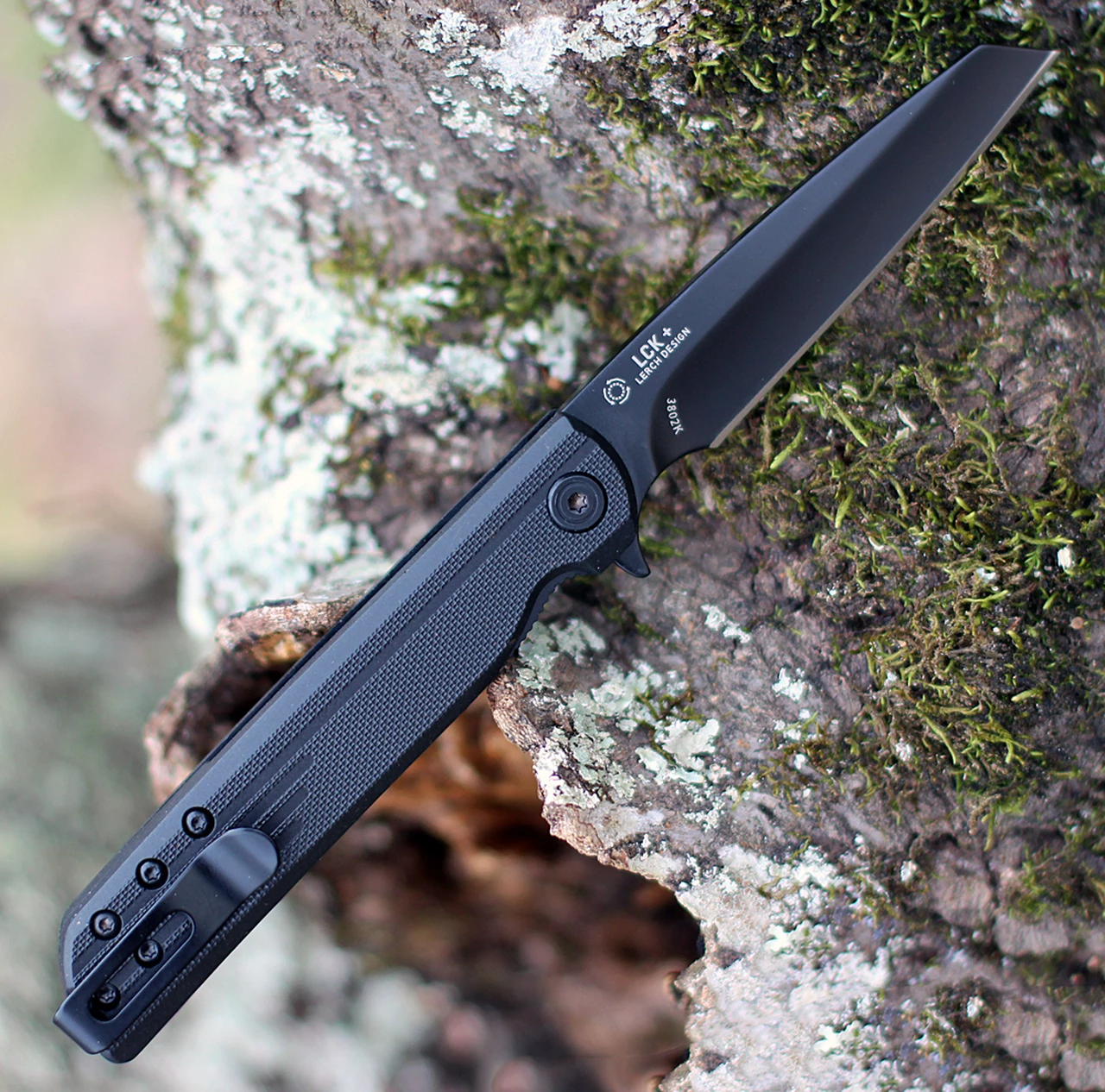 CRKT LCK+ Linerlock Blackout, 3.25" Black Oxide Coated 8Cr13MoV Stainless Tanto Blade, Black GRN Handles 2 CRKT LCK+ Linerlock Blackout, 3.25" Black Oxide Coated 8Cr13MoV Stainless Tanto Blade, Black GRN Handles - Image 2