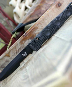 Benchmade Knives Benchmade 391SBK SOCP Tactical Folder, 4.47" D2 Steel Balck ComboEdge, CF-Elite Handle