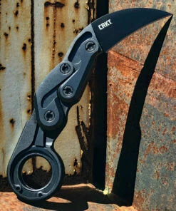 CRKT 4040 PROVOKE Kinematic, 2.41" D2 Black Karambit Blade, Black Aluminum Handle