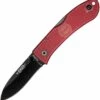 Ka-Bar Dozier Folding Hunter, Red KA4062RD, 3" AUS 8A Stainless Steel Plain Blade, Red Zytel Handle