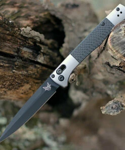 Benchmade Knives Benchmade 4170BK Auto Fact, 3.95" Black DLC Coated CPM-S90V Spear-point Blade, Aluminum w/Carbon Fiber inlays Handle