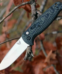 Benchmade Knives Benchmade CLA Auto 4300-1, 3.4 in. 154CM Stainless Steel, Plain Edge, Green and black textured G10