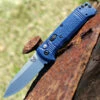 Benchmade Knives Benchmade 4400-1 CASBAH Auto, 3.4 in CPM-S30V Plain Blade, Blue textured Grivory Handles