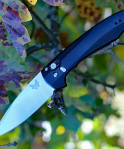 Benchmade Knives Benchmade Arcane 490, 3.2" CPM-S90V Plain Blade, Black Aluminum Handle