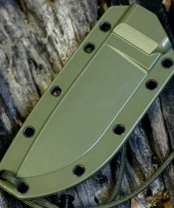 ESEE Knives ESEE 4P-DT, Desert Tan Blade, Green Molded Sheath With Clip Plate, Plain Edge -Buck Knives Sales 4p green molded sheath 1 29354.1566589449