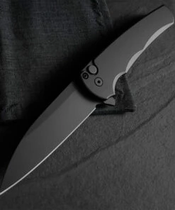 Pro-Tech Malibu Button Lock Flipper - Blk Alum (3.25" Blk Wharncliffe) 5103