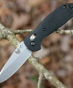 Benchmade Knives Benchmade Mini Griptilian 556-S30V, 2.91" S30V Drop Point Plain Blade, Black Noryl GTX Handle