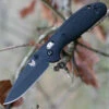 Benchmade Knives Benchmade Mini Griptilian 556BK-S30V, 2.91" S30V Black Drop Point Plain Blade, Black Noryl GTX Handle