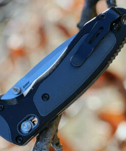 Benchmade Knives Benchmade 595 Mini Boost, AXIS Assist, 3.1" CPM-S30V Plain Blade, Black/Gray Grivory Handle -Buck Knives Sales 595.2 66023.1566585898