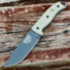 ESEE Knives, 5P-TG, Tactical Gray Plain Blade, Micarta Handle, Black Kydex Sheath and Clip Plate