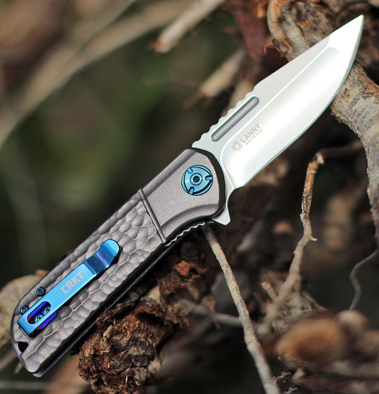 CRKT Lannny Linerlock Silver A/O 6525 , 3.18" 8Cr13Mov Satin Finish Stainless Blade, Silver Sculpted Aluminum Handles 2 CRKT Lannny Linerlock Silver A/O 6525 , 3.18" 8Cr13Mov Satin Finish Stainless Blade, Silver Sculpted Aluminum Handles - Image 2