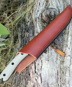 ESEE Knives ESEE 6HM, Black Plain Edge, Modified Canvas Handles, Brown Leather Sheath -Buck Knives Sales 6hm b.2 76448.1566585916