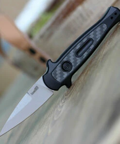 Kershaw Knives Kershaw 7125 Launch 12, 2.5 CPM154 Stonewash Blade, Aluminum w/Carbon Fiber Insert Handle