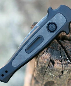 Kershaw Knives Kershaw 7130 Launch 12CA Mini Stiletto, 1.9 " CPM154 Black Stonewashed Plain Blade, Black Aluminum w/ Carbon Fiber Insert Handle -Buck Knives Sales 7130BLKBW.3 66540.1607457634