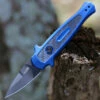 Kershaw Knives Kershaw 7130 Launch 12CA Mini Stiletto, 1.9 " CPM154 Black Plain Blade, Blue Aluminum w/ Carbon Fiber Insert Handle