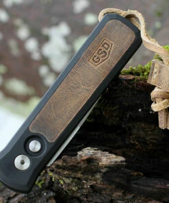 Pro-Tech Godson Automatic - Blk Alum / Leather Inlay (3.15" Satin) Greg Stevens Design 7GSD-7 6 Pro-Tech Godson Automatic - Blk Alum / Leather Inlay (3.15" Satin) Greg Stevens Design 7GSD-7 -Buck Knives Sales 7GSD 7.3 84334.1643303416