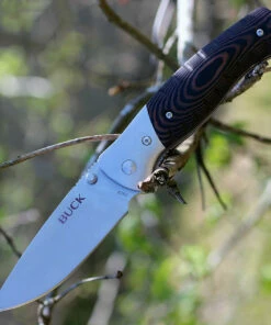 Buck Knives Buck 836BRS Folding Selkirk, 3.9" 420HC Plain Blade, Brown/Black Micarta Handle