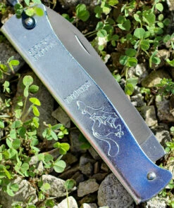 Douk-Douk Folder - Squirrel. 3 5/16" carbon steel blade. Silver finish folded steel handles with bail. 6 Douk-Douk Folder - Squirrel. 3 5/16" carbon steel blade. Silver finish folded steel handles with bail. -Buck Knives Sales 840.3 1 52846.1566585808