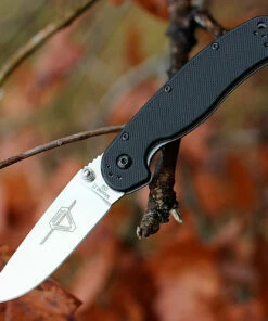 Ontario 8828 Rat II Folder, 3" D2 Plain Blade, Black Nylon Handle