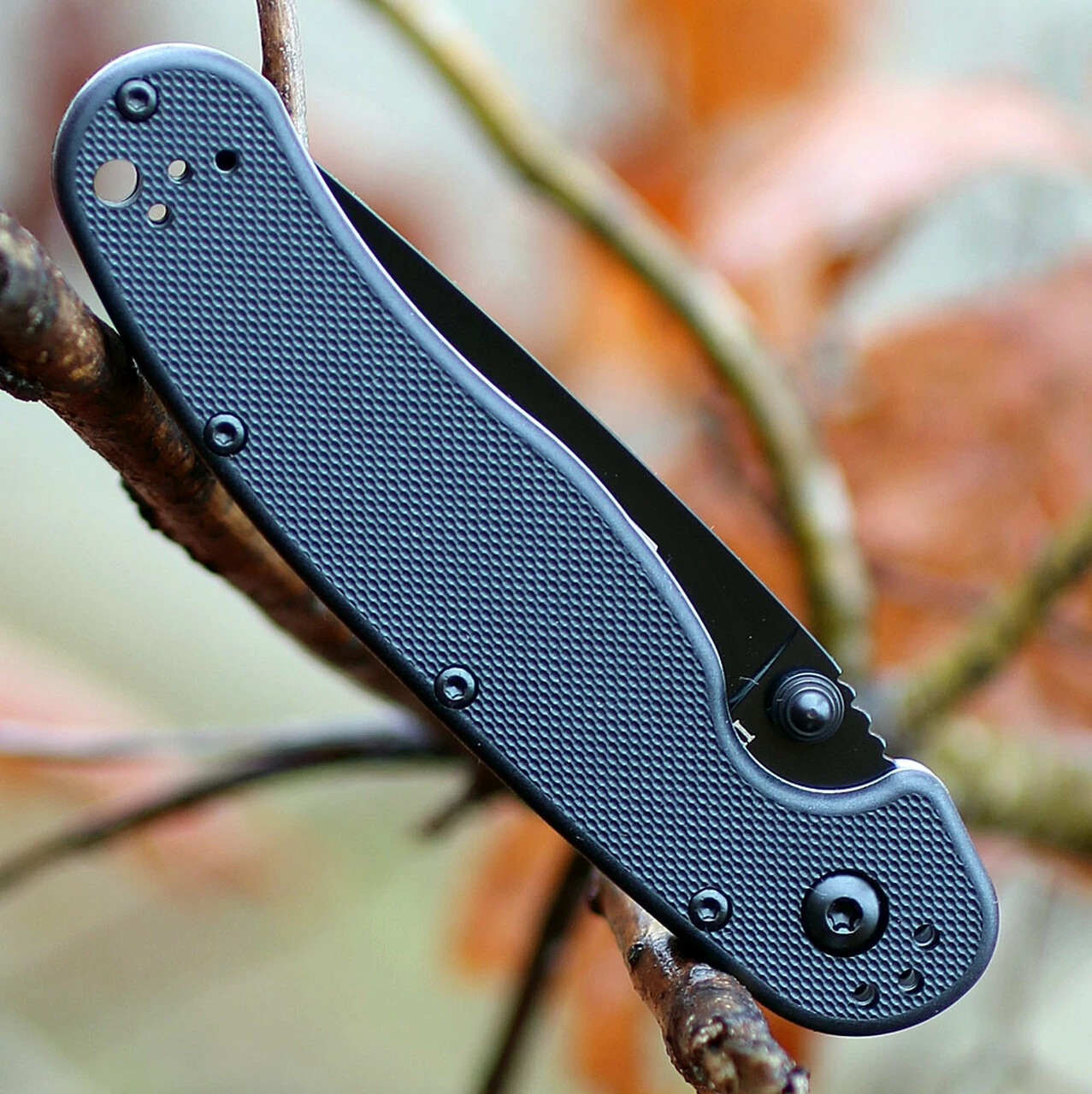 Ontario 8830 Rat II Folder, 3" D2 Plain Black Blade, Black Nylon Handle 3 Ontario 8830 Rat II Folder, 3" D2 Plain Black Blade, Black Nylon Handle - Image 3