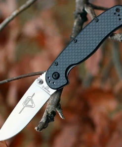 Ontario 8832 Rat II Folder, 3" D2 Plain Blade, Carbon Fiber Handle