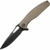 CIVIVI Knives CIVIVI Wyvern C902F, 3.45" D2 Black Stonewashed Drop Point Blade, Tan Textured FRN Handles