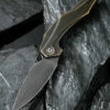 CIVIVI Knives CIVIVI Plethiros C904DS-3, 3.45" Black Damascus Clip Point Plain Blade, Black Hand Rubbed Brass Handles