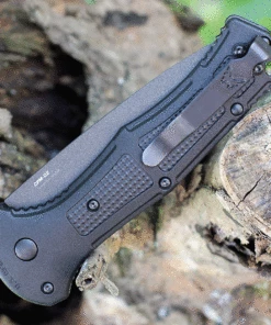 Benchmade Knives Benchmade Claymore 9070SBK, 3.64" Black D2 Steel Partially Serrated Blade, Black Grivory w/SS liner Handle, -Buck Knives Sales 9070sbk.2 38332.1623960663