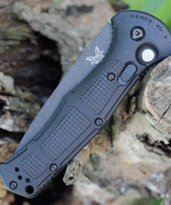 Benchmade Knives Benchmade Claymore 9070SBK, 3.64" Black D2 Steel Partially Serrated Blade, Black Grivory w/SS liner Handle, -Buck Knives Sales 9070sbk.3 44488.1623960663