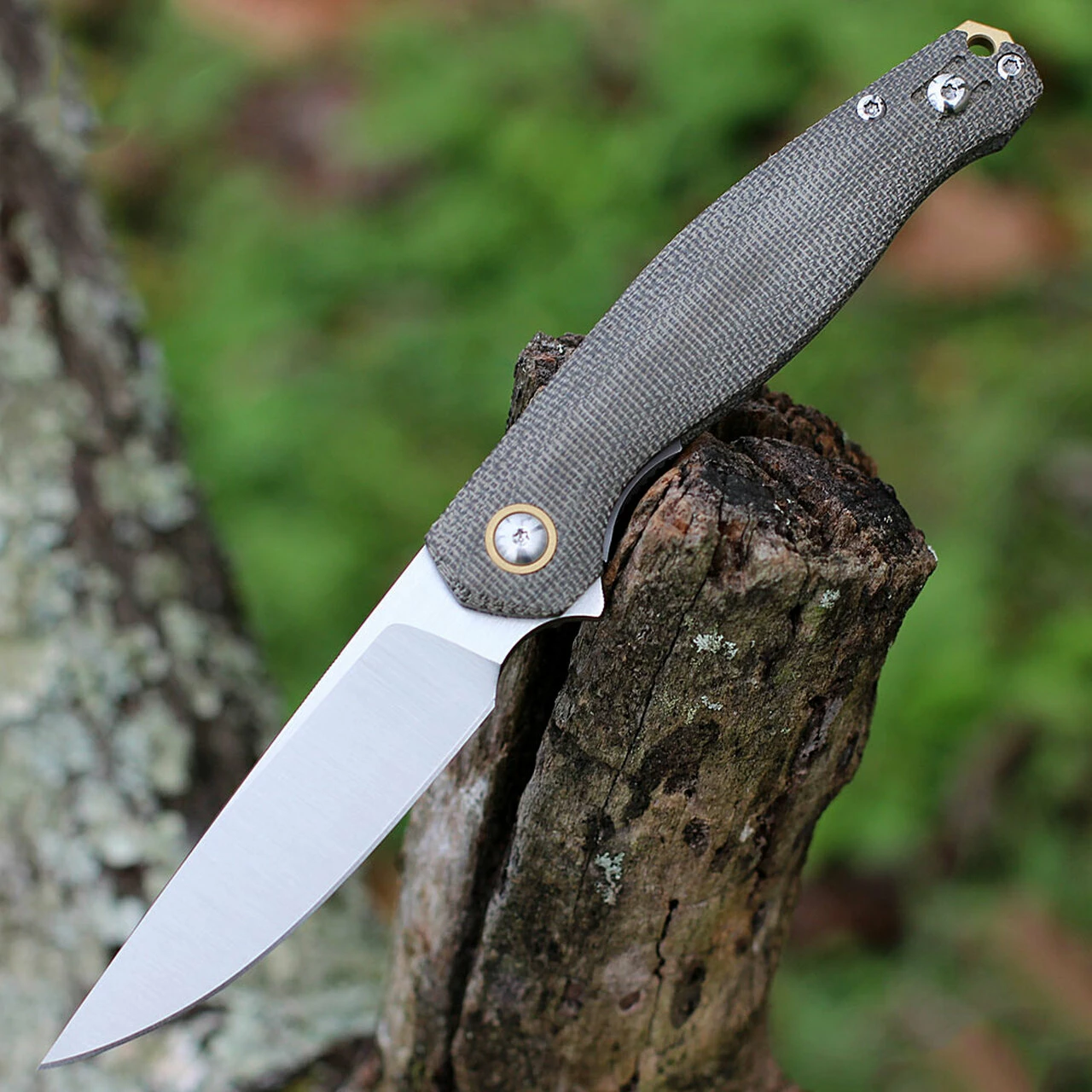 GiantMouse Ace Sonoma V2 - Green Micarta (3.4" Elmax Stonewash) 1 GiantMouse Ace Sonoma V2 - Green Micarta (3.4" Elmax Stonewash)