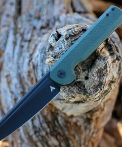 Arcform Darcform Slimfoot Folding - Blk Ti / Green G10 (3.5" M390 Blk)