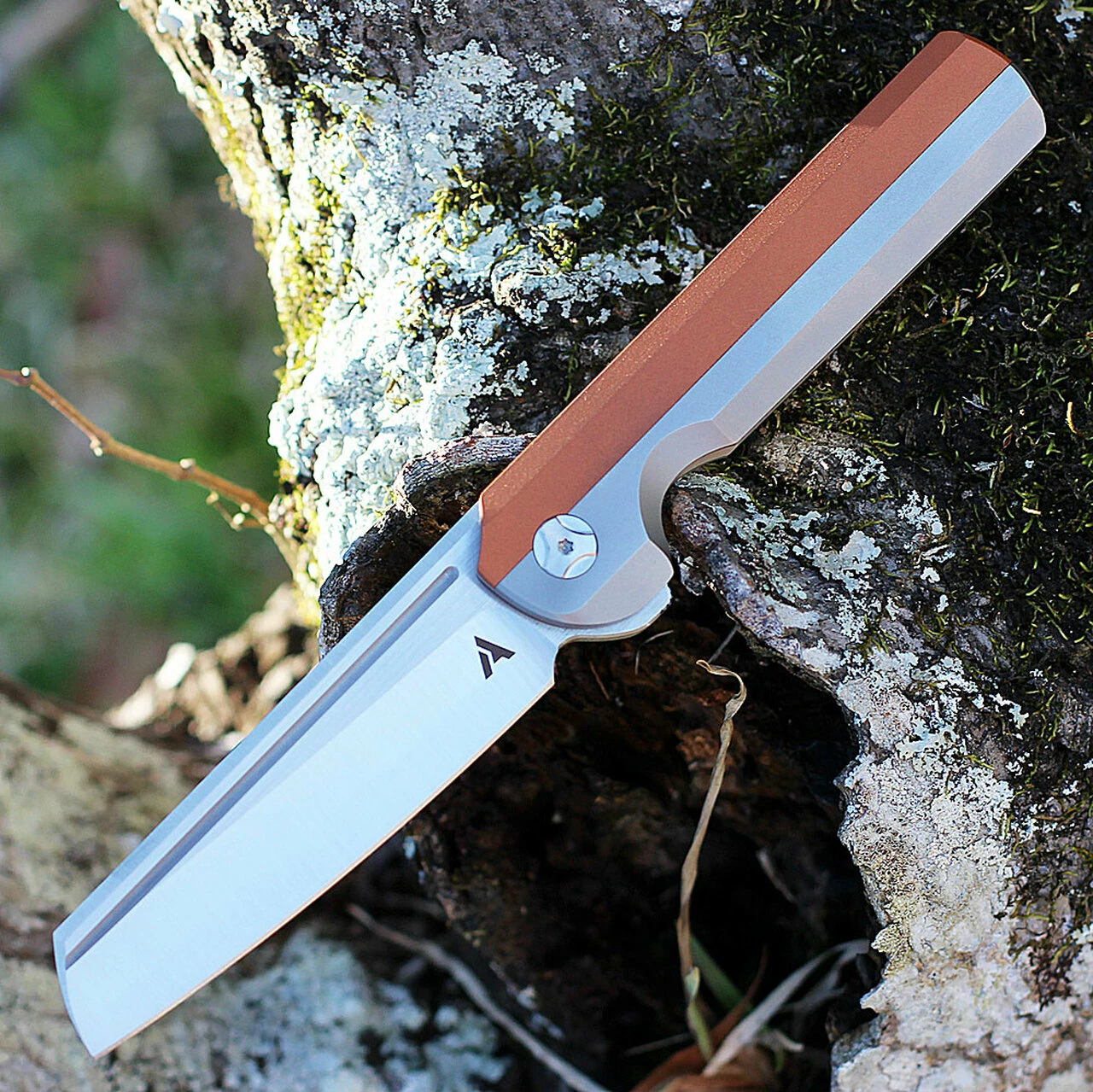Arcform Slimfoot Folding - Ti / Copper (3.5" M390 SW Sheepsfoot) ARC-005 1 Arcform Slimfoot Folding - Ti / Copper (3.5" M390 SW Sheepsfoot) ARC-005