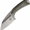 Akeron La Sanction by Bastinelli AKN002G, 2.75" Bohler N690 Stonewashed Full Tang Blade, Green Canvas Micarta Handle