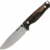 Akeron Ekinox V3 Fixed Blade Ziricote AKN005Z, 4.5" Stonewash N690 Blade, Ziricote Wood Handle