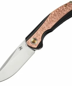 Kansept Knives K1007A3 Accipiter , 3.50" CPM-S35VN Stonewashed Plain Blade, Titanium w/ Copper Handle